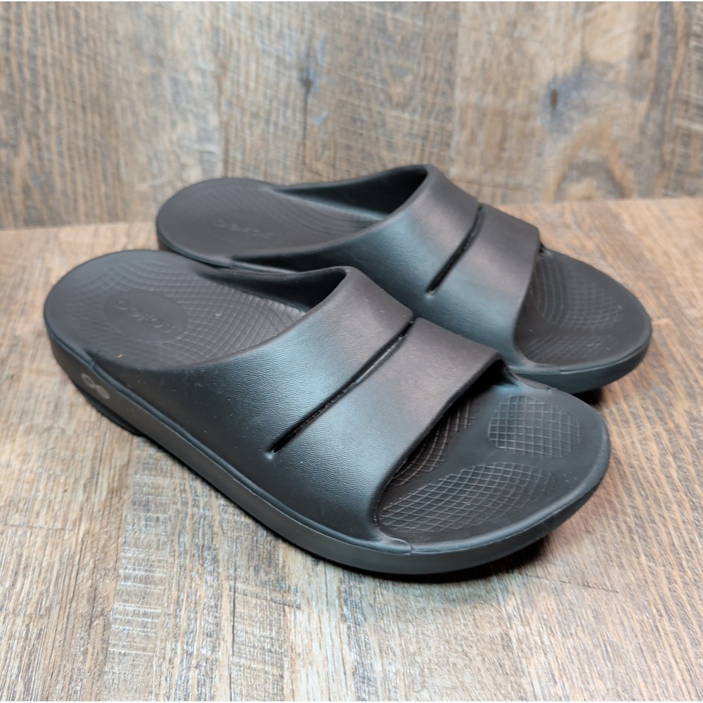 Oofos Ooahh Recovery Sport Slide Unisex Black Size Mens 6 Womens 8 EU 39 Sandals